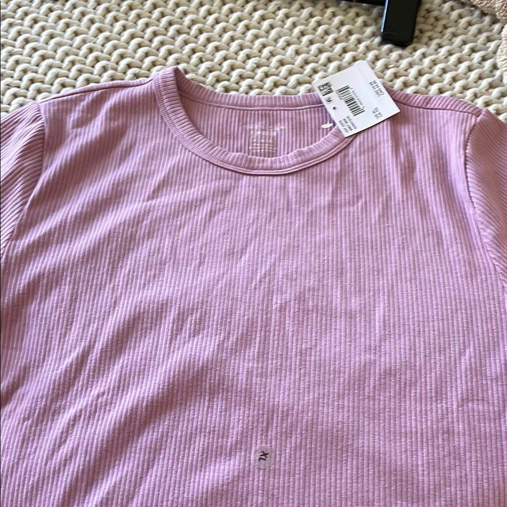 Pink Ribbed T-Shirt